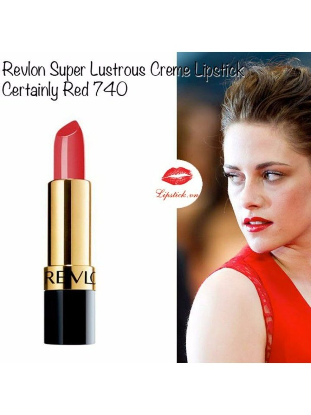 Revlon Super Lustrous Creme Lipstick Certainly Red 740 Classic Red Shade